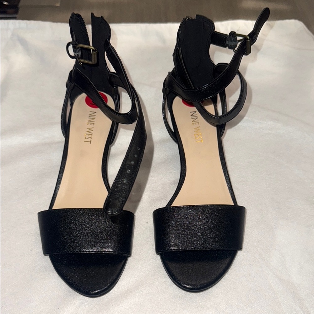 Nine West Black Strappy Heels